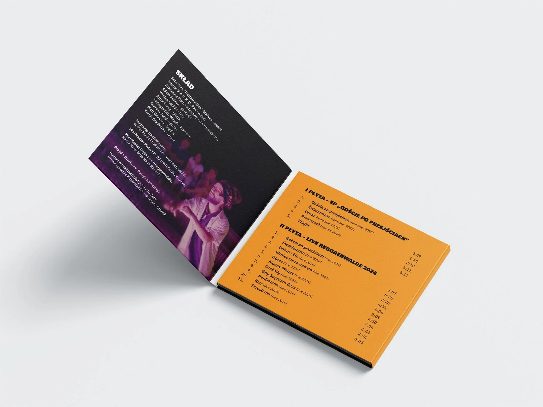 Otwarty digipack z listą utworów Goście po przejściach i Reggaenwalde 2024