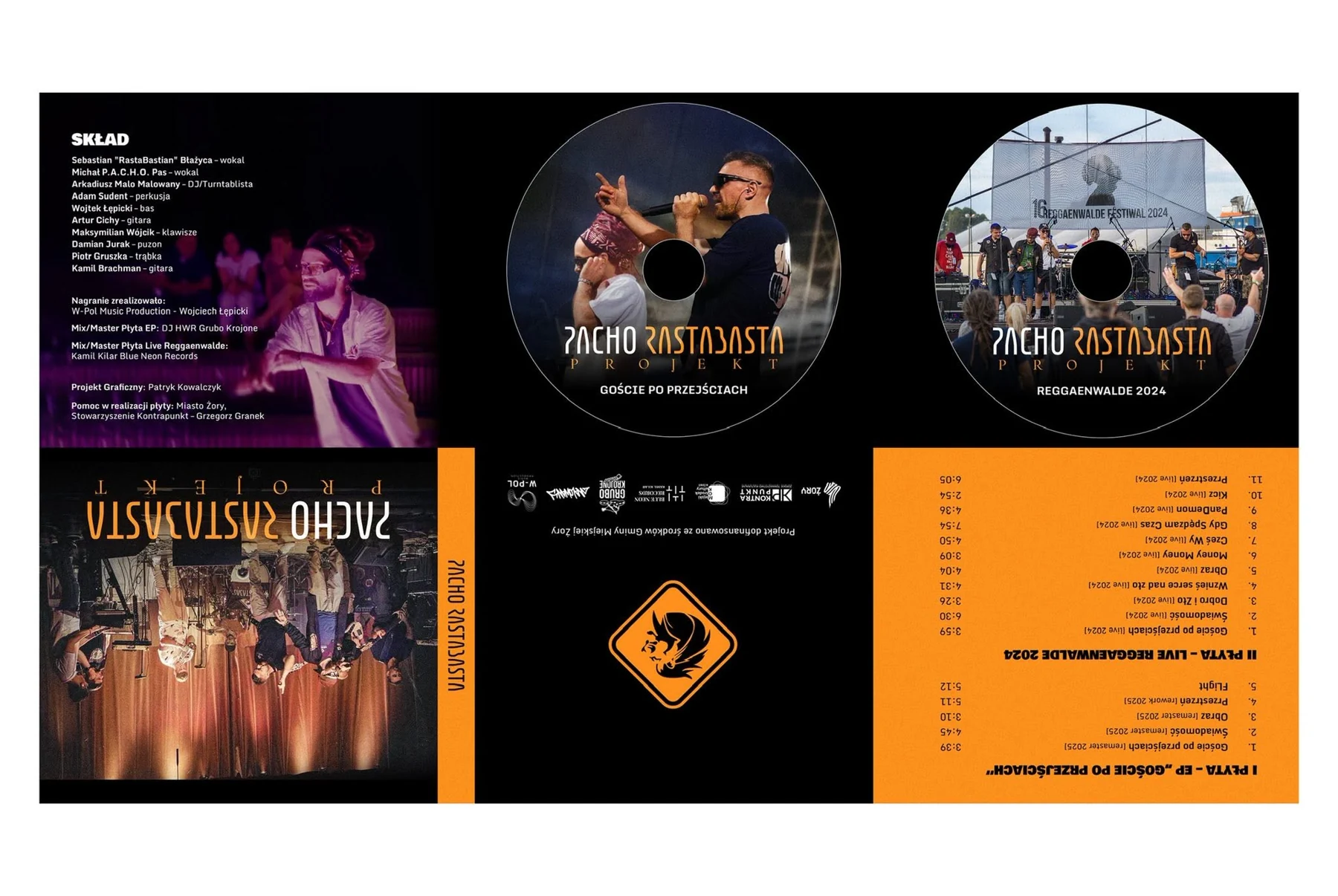 Projekt nadruku dwóch płyt i digipacku Pacho RastaBasta PROjekt